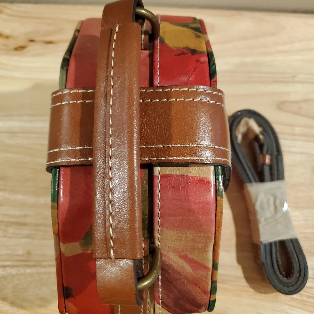 Patricia Nash Mini Leather Floral Print Crossbody Bag - Picture 5 of 15